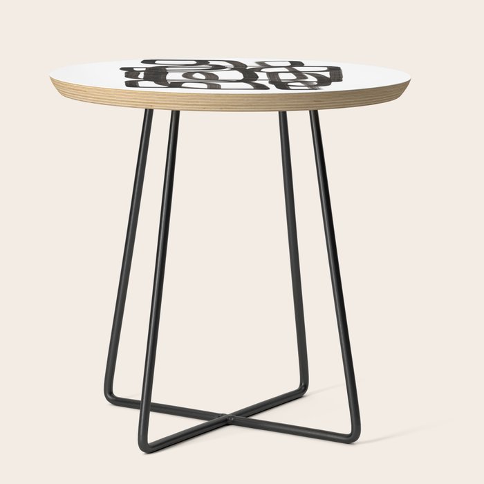 Writing On The Wall' Mid Century Modern Fun Abstract Shapes  Side Table