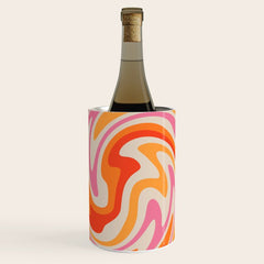 70s Retro Swirl Color Abstract Wine Chiller