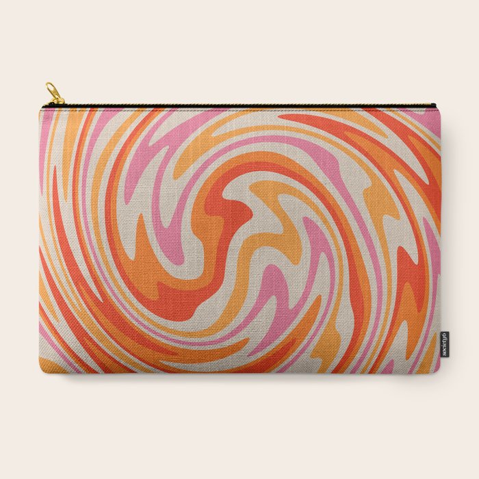 70s Retro Swirl Color Abstract Carry All Pouch