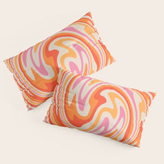 70s Retro Swirl Color Abstract Pillow Sham