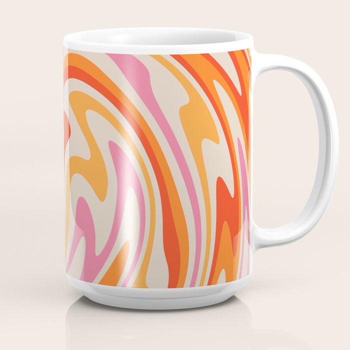 70s Retro Swirl Color Abstract Coffee Mug