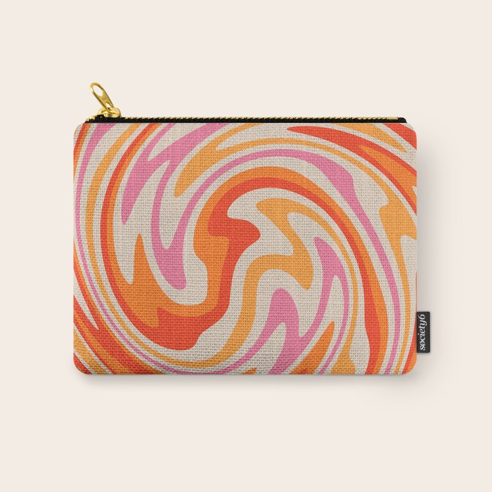 70s Retro Swirl Color Abstract Carry All Pouch