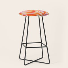 70s Retro Swirl Color Abstract Stool
