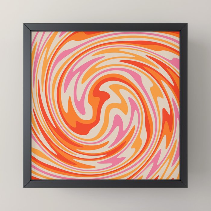 70s Retro Swirl Color Abstract Mini Art Print