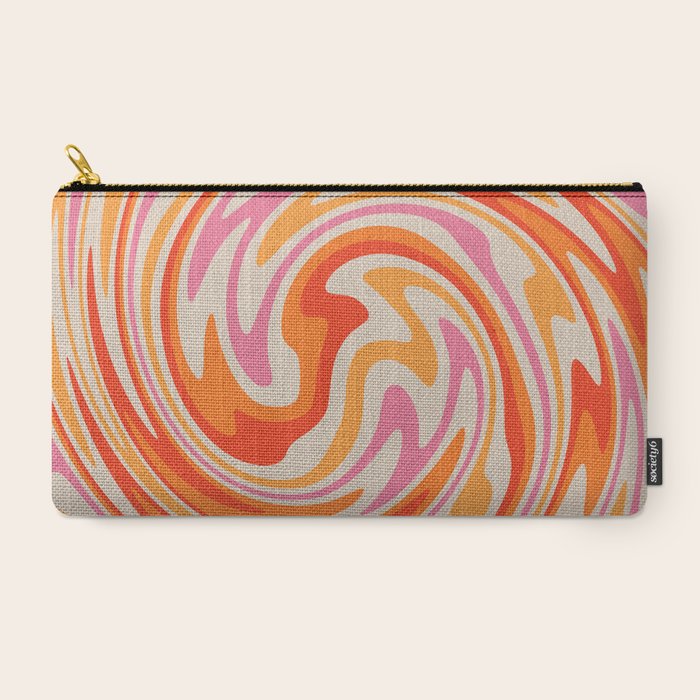 70s Retro Swirl Color Abstract Carry All Pouch