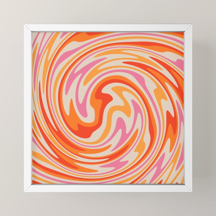 70s Retro Swirl Color Abstract Mini Art Print