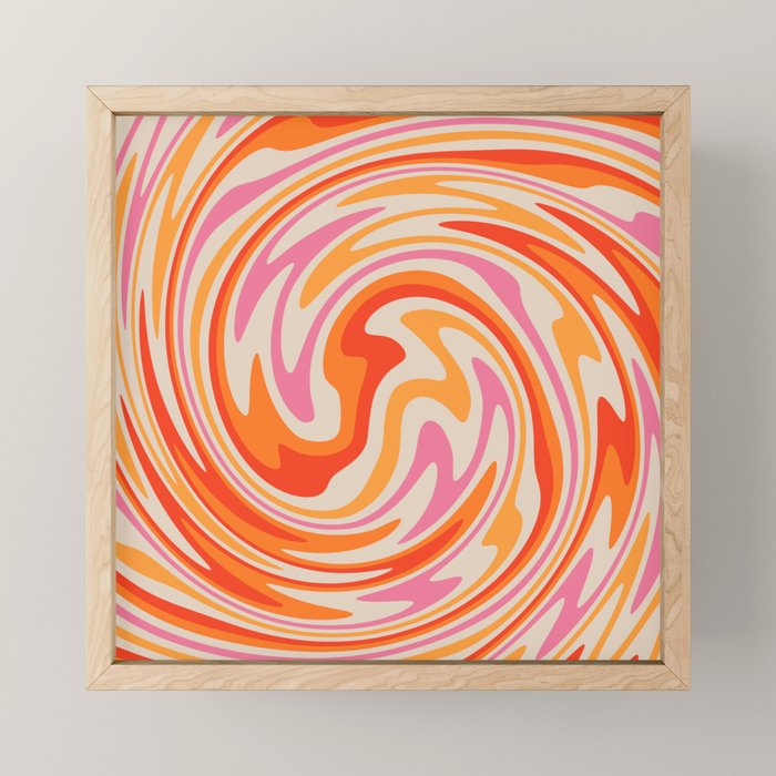 70s Retro Swirl Color Abstract Mini Art Print