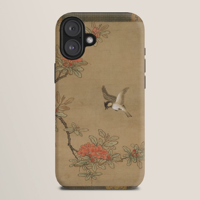 16th Century Japanese Bird and Peony Edo Era Painting iPhone Case