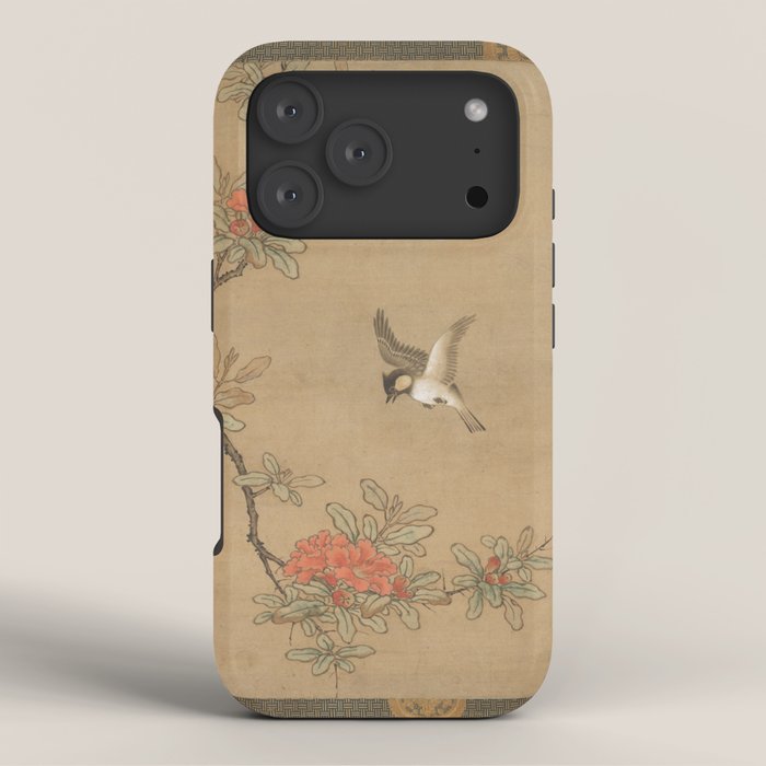 16th Century Japanese Bird and Peony Edo Era Painting iPhone Case