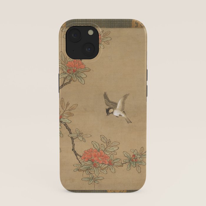 16th Century Japanese Bird and Peony Edo Era Painting iPhone Case