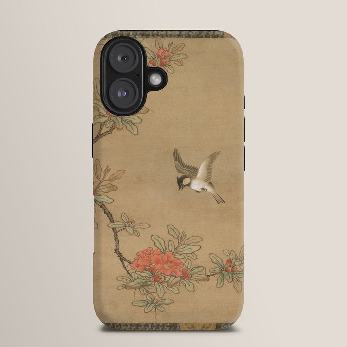 16th Century Japanese Bird and Peony Edo Era Painting iPhone Case