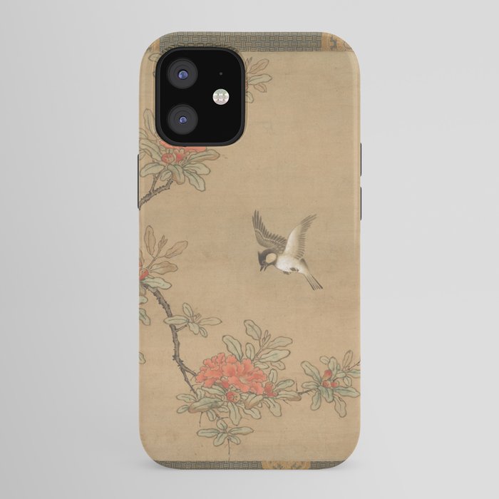 16th Century Japanese Bird and Peony Edo Era Painting iPhone Case