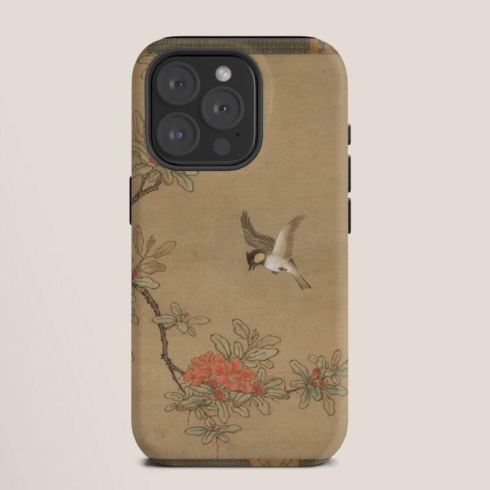 16th Century Japanese Bird and Peony Edo Era Painting iPhone Case