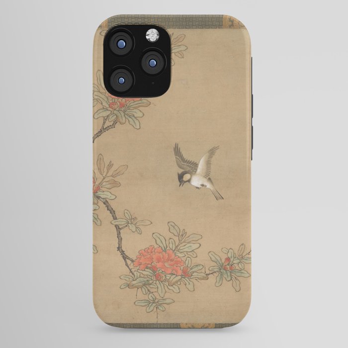 16th Century Japanese Bird and Peony Edo Era Painting iPhone Case