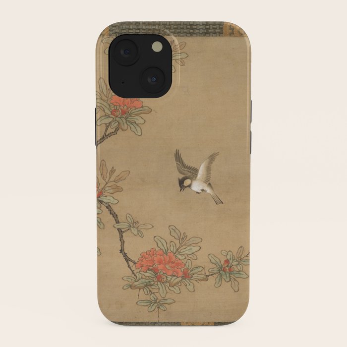 16th Century Japanese Bird and Peony Edo Era Painting iPhone Case