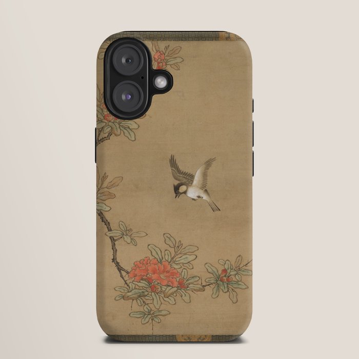 16th Century Japanese Bird and Peony Edo Era Painting iPhone Case