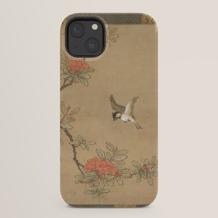 16th Century Japanese Bird and Peony Edo Era Painting iPhone Case
