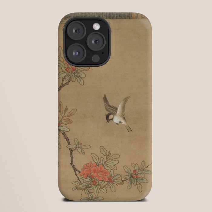 16th Century Japanese Bird and Peony Edo Era Painting iPhone Case