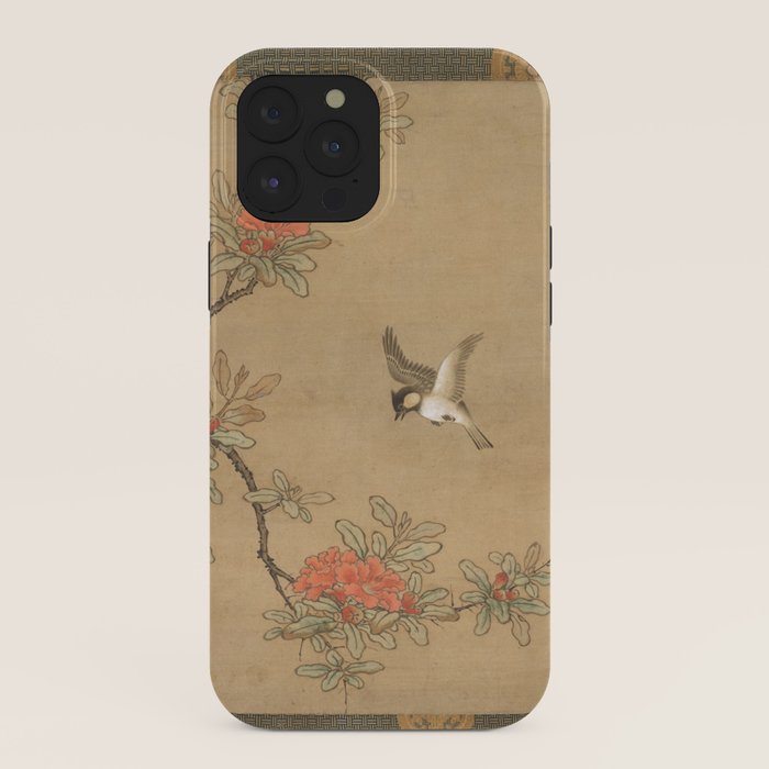 16th Century Japanese Bird and Peony Edo Era Painting iPhone Case