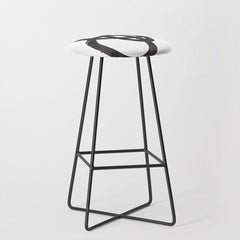 And I Op' Minimalist Ink Line Drawing Abstract Black Brush Strokes Modern Funky Maze by Ejaaz Haniff  Stool