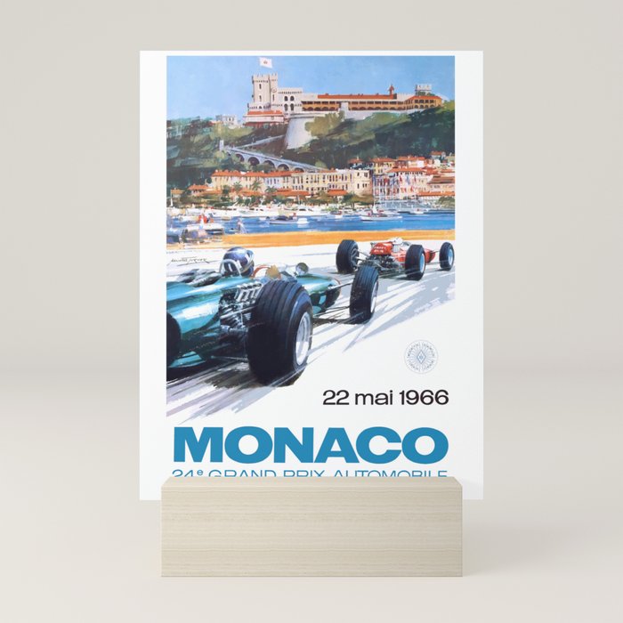 1966 MONACO Grand Prix Racing Poster Mini Art Print