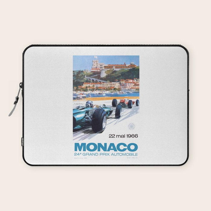 1966 MONACO Grand Prix Racing Poster Laptop Sleeve
