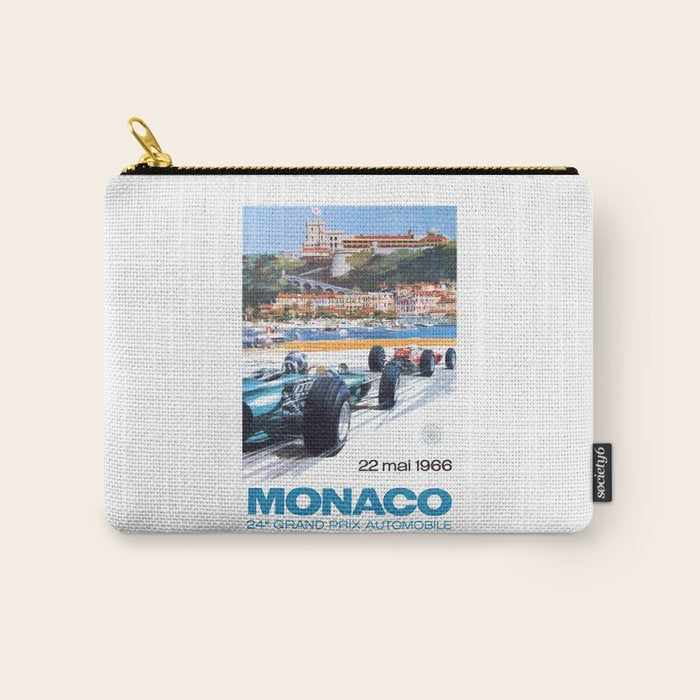 1966 MONACO Grand Prix Racing Poster Carry All Pouch