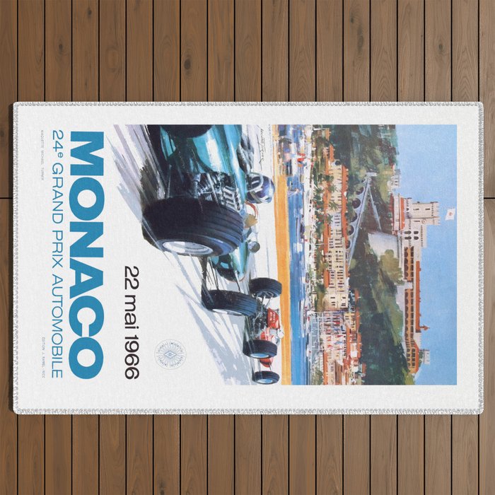1966 MONACO Grand Prix Racing Poster Outdoor Rug