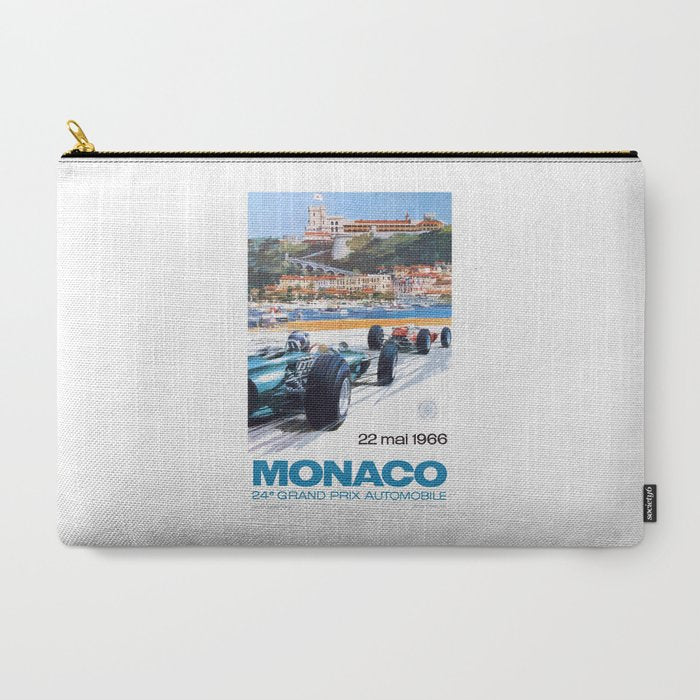 1966 MONACO Grand Prix Racing Poster Carry All Pouch