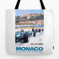 1966 MONACO Grand Prix Racing Poster Tote Bag