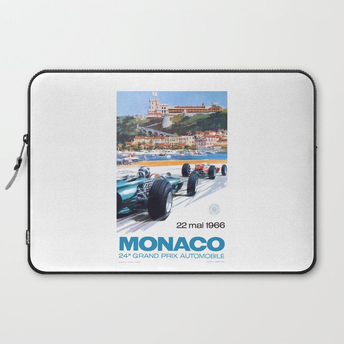 1966 MONACO Grand Prix Racing Poster Laptop Sleeve