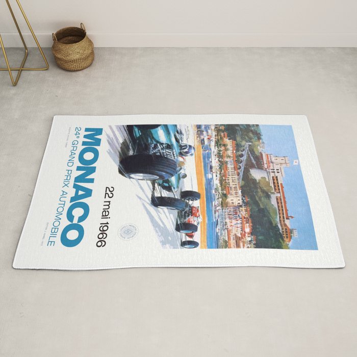 1966 MONACO Grand Prix Racing Poster Rug