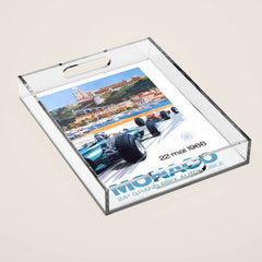 1966 MONACO Grand Prix Racing Poster Acrylic Tray
