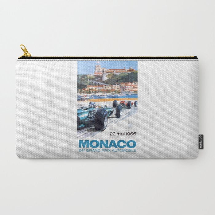 1966 MONACO Grand Prix Racing Poster Carry All Pouch