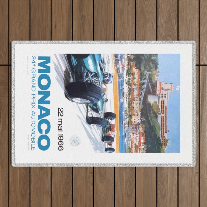 1966 MONACO Grand Prix Racing Poster Outdoor Rug