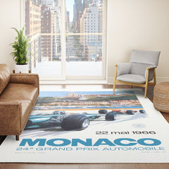 1966 MONACO Grand Prix Racing Poster Rug