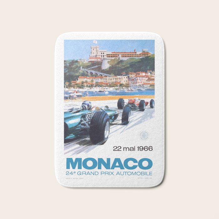 1966 MONACO Grand Prix Racing Poster Bath Mat