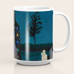 Confirmation of Love,' Magical Realism Portrait Painting by Boles����aw Biegas Coffee Mug