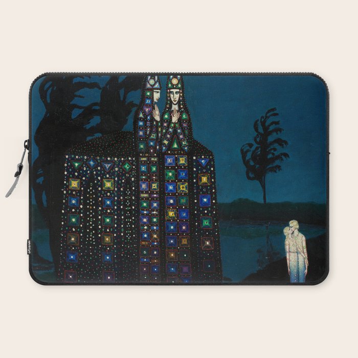Confirmation of Love,' Magical Realism Portrait Painting by Boles����aw Biegas Laptop Sleeve