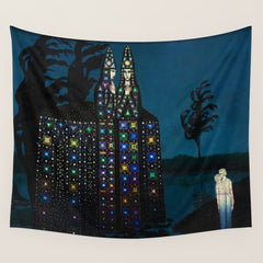 Confirmation of Love,' Magical Realism Portrait Painting by Boles����aw Biegas Wall Tapestry