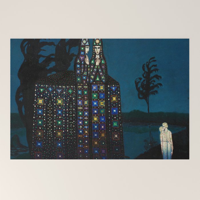 Confirmation of Love,' Magical Realism Portrait Painting by Boles����aw Biegas Welcome Mat