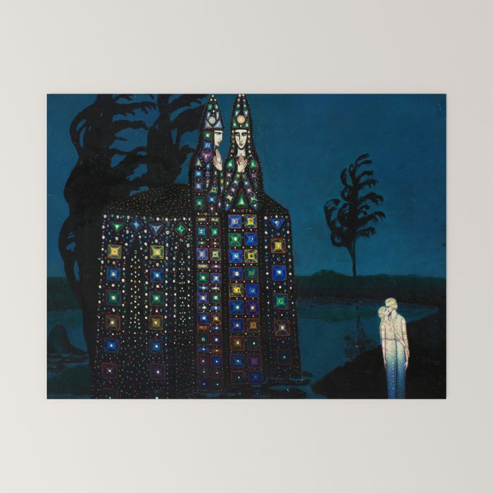 Confirmation of Love,' Magical Realism Portrait Painting by Boles����aw Biegas Mini Art Print