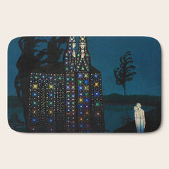 Confirmation of Love,' Magical Realism Portrait Painting by Boles����aw Biegas Bath Mat