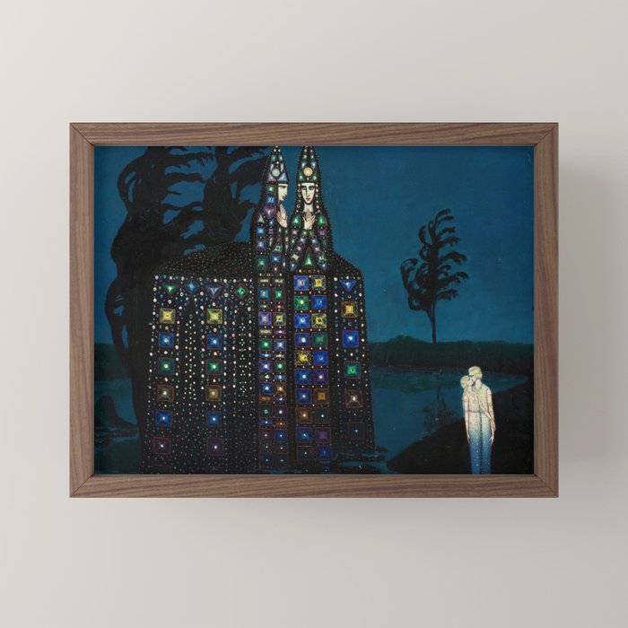 Confirmation of Love,' Magical Realism Portrait Painting by Boles����aw Biegas Mini Art Print
