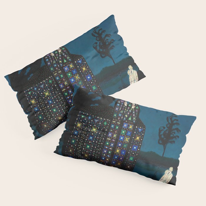 Confirmation of Love,' Magical Realism Portrait Painting by Boles����aw Biegas Pillow Sham