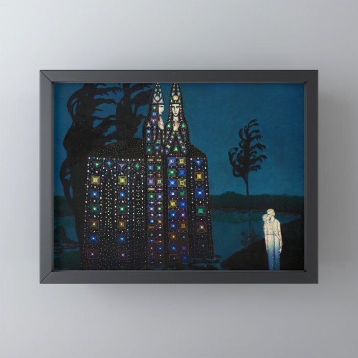 Confirmation of Love,' Magical Realism Portrait Painting by Boles����aw Biegas Mini Art Print