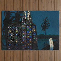 Confirmation of Love,' Magical Realism Portrait Painting by Boles����aw Biegas Outdoor Rug