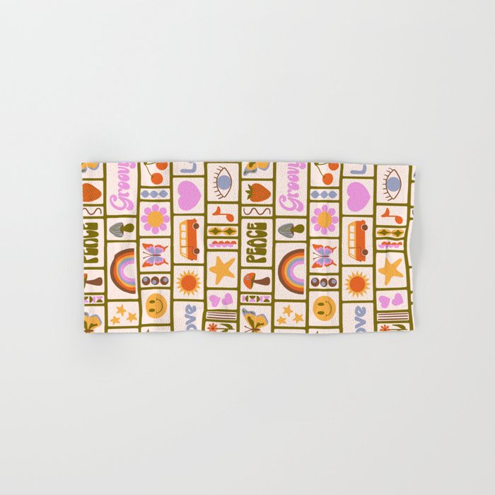 1970s Retro Pop Culture Icons Bath Towel