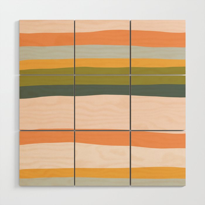 "Dreamy Stripes" Colorful & Fun Children's Stripe Pattern Wood Wall Art
