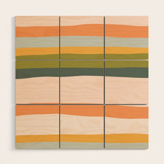 "Dreamy Stripes" Colorful & Fun Children's Stripe Pattern Wood Wall Art